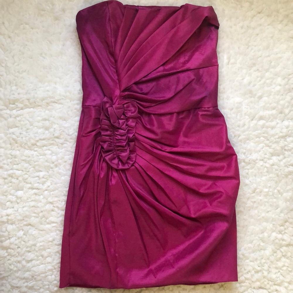 Let’s Fashion Purple/ fuchsia strapless dress